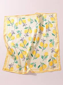 1 pieza Pañuelo de mujer con estampado de limón - Pañuelo multifuncional/diadema/pañuelo de cabeza, hecho de poliéster, adecuado para uso diario - Multicolor - Ver 7