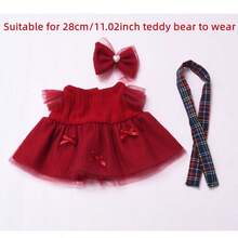 1pc Dress Outfit Suitable For 28cm Teddy Bear, Skirt Set Clothing - Multicolor - View 2