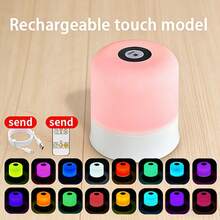 Đèn ngủ cảm ứng 1 chiếc, đèn LED 3 màu ánh sáng ấm có thể điều chỉnh độ sáng, sạc USB, đèn ngủ cảm ứng di động, thích hợp trang trí phòng ngủ, phòng khách và bàn làm việc, quà tặng lãng mạn. - 16 màu ánh sáng có thể điều chỉnh - Xem 8