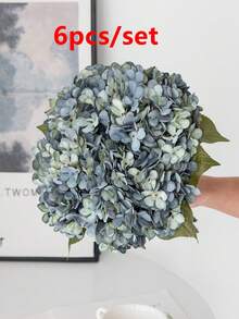 1支/3支人造绣球花束，室内装饰，秋季装饰，餐桌摆饰，生日派对，婚礼，新娘捧花，家居装饰，餐厅，卧室，窗台，情人节，新年，户外花园，返校季 - 藍色 - 查看 8