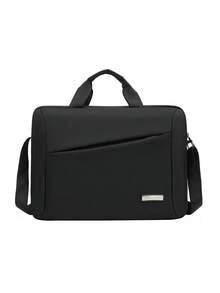 1 chiếc túi nam thời trang đa năng dung tích lớn, cặp xách công sở đựng laptop, chiều rộng 40cm/15.6in, chiều cao 30cm/11.7in, độ dày 7cm/2.73in - màu đen - Xem 3