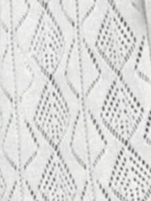 Áo khoác cardigan dệt kim dài tay màu trơn dáng rộng cho nữ cỡ lớn - Cúc cài phía trước, màu trắng, mùa xuân - trắng - Xem 6