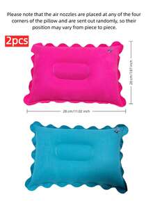 1pc Inflatable Floral Trim Neck Pillow, Portable Travel Neck Pillow + Neck Support Nap Pillow, Compact Lightweight Foldable Travel Pillow - Multicolor - View 30