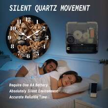 1Pc 2D Wooden Wall Clock,10Inch,Lion Family Portrait Animal Photo Style,Silent Clock,Living Room Bedroom Kitchen Office Decor,Christmas Birthday Gift,Birthday Gifts,Valentines Gift,Graduation,Mother Giftsr,Room Deocr,Wall Deoc,Home Essentials - Style/Multiple Colors/10in/25cm - View 7