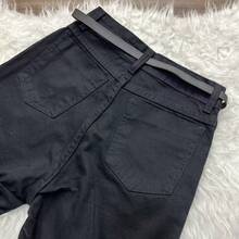High-Waisted Mom Jeans With Belt, Plain. - Preto - 查看 2