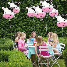 4/6pcs 21-Inch Cow Head Balloons - Cute Spotted Cow Design Party Decorations, Durable Farm Theme Balloons For Birthday Party, Summer Gathering, Indoor/Outdoor Use (No Electricity Required), Cow Decor, Indoor/Outdoor Balloons, Fun Design, Holiday Atmosphere Creation, Halloween Decor, Christmas Decor - Cow Head - View 1