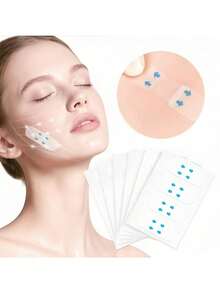 [200pcs/80pcs/40pcs/4pcs] Invisible Lift And Tighten Face Tape, For Lifting Sagging Skin, Instant Face Lift Tape For Women, Lift Sagging Skin And Conceal Makeup Tape, Suitable For Double Chin And Neck, Face Shaping - Alcohol-Free, Suitable For All Skin Types, Unisex - Multicolor - View 4