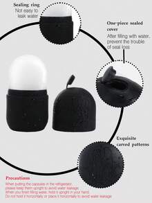 Bộ chăm sóc da mặt 4 món dòng Black Series: Con lăn massage bằng nhựa + Bảng Gua Sha hình trái tim + Bàn chải làm sạch hai mặt + Túi chườm đá, dụng cụ làm đẹp, nâng cơ và săn chắc da tại nhà. - Bộ sản phẩm làm sạch da mặt màu đen - Xem 4