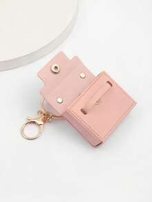 1pc Pink Decorative Square Keychain - Multicolor - View 2