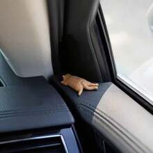 1pc Cute Sleeping Cat Car Rear View Mirror Hanging Decor - PVC Interior Accessories - 多色的 - 查看 6