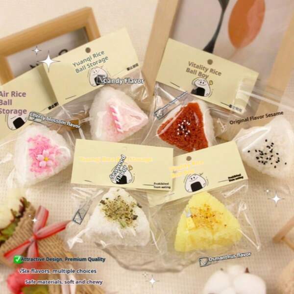 1pc Hot Rice Ball Squishy - Multi Flavor Decorative Stress Relief Toy