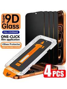 Shockproof Privacy Phone Screen Protector 4 Pcs Privacy Tempered Glass Screen Protector For IPhone 17 Pro Max/17/16 Pro Max/Air/16/15 Pro Max/15 Pro/15 Plus/14/13/12/11/X/XR/XS Max, 9H+ Hardness, Anti-Fingerprint, Anti-Spy, Privacy Protection, Smooth Surface, Full Coverage Design Mother's Day Gift - 4 PCS - View 30