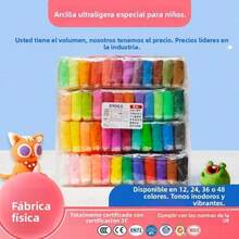 Arcilla superligeras al por mayor, 12 colores y set de 36 colores, fabricante de arcilla para manualidades infantiles, plastilina Play-Doh de colores - Bolsa de 12 colores de arcilla superligeras + Herramientas pequeñas a juego - Ver 4