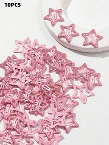 10/20/40 piezas Pinzas para el cabello de moda básicas con estrellas rosas para mujeres - Rosa - Ver 7