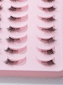 20 Cặp lông mi giả trong suốt, giúp kéo dài nửa mắt - màu đen - Xem 3