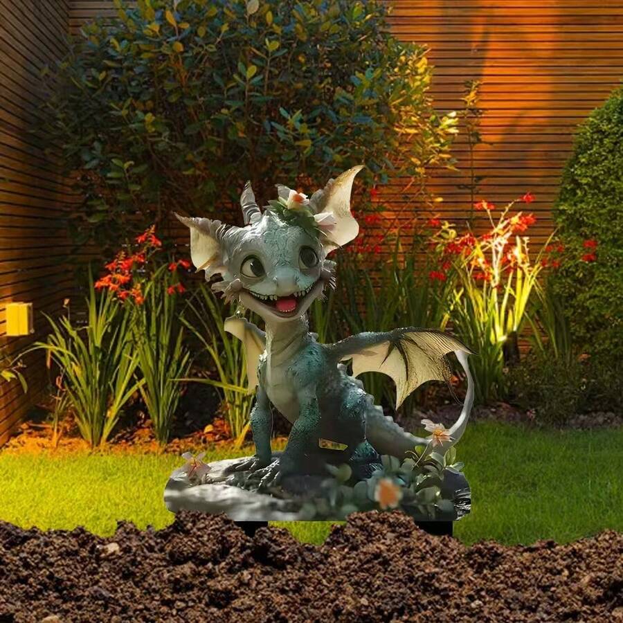 Charming Cute Jurassic Mini Dinosaur Acrylic Garden Stakes, Outdoor Decor For Potted Plants - A - View 1