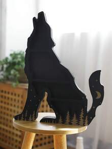 1pc Black Wolf Shaped Wooden Crystal Display Stand, Pagan Altar Decor, Crystal Holder, Pagan Home Decor, Boho Gothic Wall Art, Spiritual Witchcraft Decoration, Moon & Forest Theme Shelf, Gothic Bedroom & Living Room Decor, Witchcraft Gift For Crystal Lovers, Mysterious Tarot Card Holder, Essential Oil & Small Trinket Shelf, Animal Figurine Decor Stand - nhiều màu - Xem 7