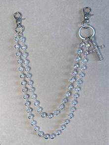 十字水钻裤链、龙虾扣腰链、钱包链、复古链、双层链、嘻哈朋克风、牛仔裤链、口袋链、男士钥匙扣、多元素裤链 - 彩色 - 查看 14