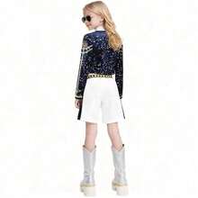 K-P-Op RU-Mi Demon-Art-Hunters 4-14y Children's K-POP Girl Group Stage Outfit, Premium Performer Style, Breathable Lightweight Material For All Stage Occasions - Black - View 2