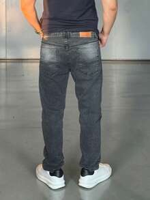 Men's Slim Fit Premium Denim Jeans With Elastane Lycra - Xám Titan - Xem 3