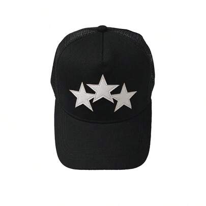 1顶男士嘻哈字母可调节透气网眼棒球帽