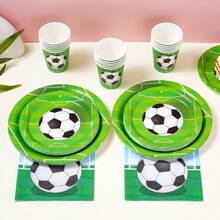Bộ đồ dùng ăn uống dùng một lần chủ đề bóng đá, đĩa tiệc 7/9 inch, đĩa giấy, cốc, khăn ăn dùng một lần, thích hợp cho các lễ hội, đám cưới, lễ đính hôn, sinh nhật, tiệc tùng, lễ kỷ niệm. - Nhiều màu - Xem 5