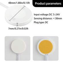 Controlador de tira LED regulable con sensor táctil penetrable oculto, sin necesidad de perforar, de 5V-24V 5A - Blanco - Ver 5