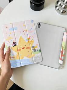 1 件装星猫图案彩绘平板电脑保护套，兼容 iPad Mini 4/Mini 5/Mini 6/Mini 7/Air/Air 2/9.7/10.2/10.5/Air 4/Air 5/10.9/Pro 11 英寸/第十代/Air 11 英寸 (M2)-2024/Pro 11 英寸 (M4)-2024/Air 11 英寸 (M3) 2025/(A16) 11 英寸第十一代 2025/Air 8 (M4)2026 (11 英寸)，Galaxy Tab A8 10.5 英寸 2022。包含笔槽、三折支架、TPU 软边保护、磁吸式睡眠/唤醒功能，简约/个性化/创意设计。 - 彩色 - 查看 7