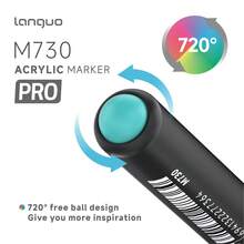 48/72/96/192/240/288色丙烯颜料马克笔套装，带收纳袋，软毛笔头，水性墨水，无异味，防水，速干，适用于岩石彩绘、画布、木材、鸡蛋和DIY工艺品。 - 多色 - 查看 8