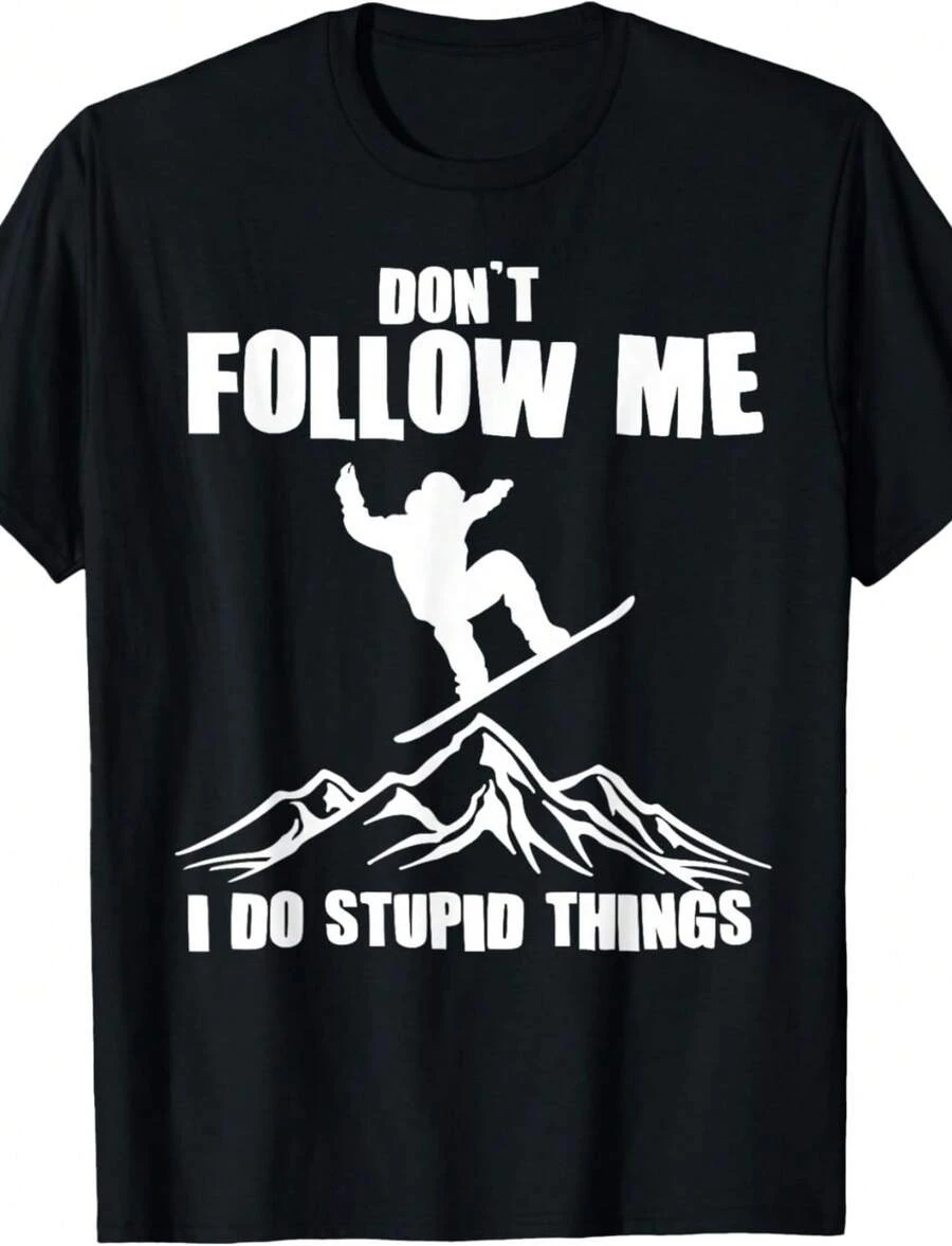 Cool Snowboarding Art For Men Women Snowboard Snowboarder T-Shirt - 黑色 - 查看 1