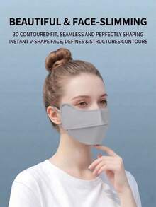 1pc Women's UV Protection Face Mask, Ice Silk Cooling Breathable Sunscreen Half Face Cover, Under-Eye Sunshade Shield With Adjustable Ear Loops For Summer Outdoor Golf Driving Hiking, Washable Travel Essentials Face Cover - A - View 3