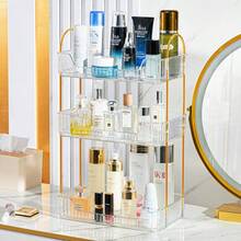 Bathroom Countertop Storage Rack, Dressing Table Countertop Storage Tray, Bathroom Countertop Tray Storage Rack, Plastic Tray Rack, Can Place Perfume, Cosmetics, Skin Care Products (Transparent White) - White - View 9