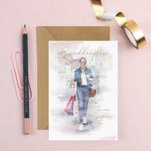 Carte d'anniversaire pour petite-fille - À ma charmante petite-fille - Artisanat spécial - Beau design artistique - Illustrations intérieures - Fabriqué au Royaume-Uni - Matériaux - A - Voir 1
