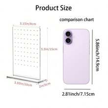72-Slot Acrylic Earring Holder, Transparent Acrylic Earring & Lip Ring Display Stand, Jewelry Organizer Rack, Essential For Women Travel & Dorm, Autumn Decor - Transparent - View 2