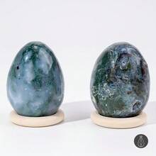 1 quả trứng đá mã não rêu - Tinh thể tự nhiên - Được đánh bóng và tinh chế - Món quà Giáng sinh hoàn hảo cho gia đình và bạn bè. - Nhiều màu - Xem 7