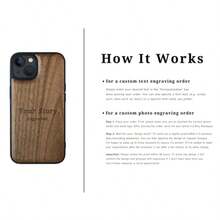 Funda de teléfono de madera personalizada | Grabado de foto personalizada | Arte de línea dibujado a mano - Multicolor - Ver 5