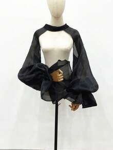 Khăn choàng cô dâu mới, làm từ vải organza, khăn quàng cổ một lớp, tay áo che nắng, phụ kiện cưới cho cô dâu. - Nhiều màu - Xem 2