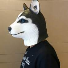 Mặt nạ đầu chó Husky, mặt nạ hóa trang động vật ngộ nghĩnh, phụ kiện cosplay Halloween. - Nhiều màu - Xem 5