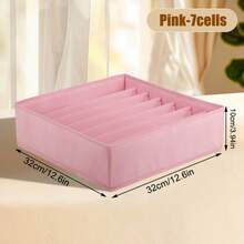 1pc Foldable Drawer Divider Storage Box, Fabric Organizer Basket For Wardrobe, Suitable For Underwear, Bras, Socks, Ties, Accessories, Bedroom Storage - Grey - View 26