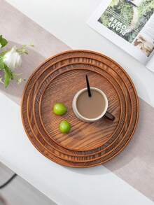 Bộ 3 khay gỗ dùng để đựng thức ăn, đồ ăn nhẹ, đồ uống, sushi, bít tết, pizza, món tráng miệng, bánh ngọt, bánh mì, bữa sáng, cà phê, trà, đĩa thịt nguội. - màu nâu - Xem 3