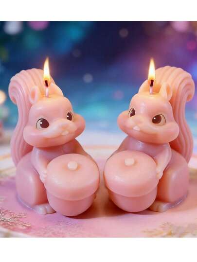 1 khuôn silicon làm nến hình sóc, khuôn silicon tự làm đá khuếch tán tinh dầu hình sóc, khuôn silicon trang trí nhà cửa.