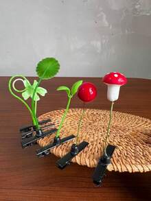 20pcs/10pcs/1pc Random Assorted Faux Plant & Butterfly Hair Clips Set, Cute Grass, Mushroom, Flower Hair Clips Suitable For Women & Girls - Great For School, Family Gatherings, Christmas & Easter Gifts, Hair Claws, Hair Clips, Hair Pins, Accessories,Summer,Holiday,Travel For Outdoor Activities, Vacation, Travel, Outfit Accessories, And Gifting,Festival,Party - Multicolor - View 7