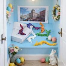 5pcs Flexible Chinese Dragon Figurines, 10cm/3.94inch Decorative Set - Colorful Plastic Statues With Dynamic Poses And Expressions, Suitable For Easter, Halloween, Christmas, Valentine's Day Indoor/Outdoor Decor, Collectible Home Garden Gift, Movable Joints, Assorted Colors - Multicolor - View 11