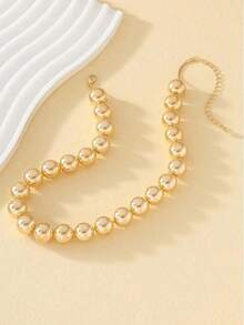 Sophisticated Atmospheric Minimalist Beaded Necklace For Women Girls Daily Wear Party Gift  Elegant Jewelry Accessories MXBH - Yellow Gold - View 5