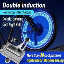 1 đèn LED năng lượng mặt trời gắn trục bánh xe đạp, đèn nhấp nháy cho lốp xe đạp, đèn RGB gắn nan hoa xe đạp, đèn cảnh báo an toàn khi đi xe đạp. - Đèn xe đạp - Xem 2