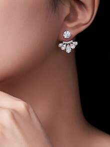 Bông tai Moissanite bạc 925, không gây dị ứng, thiết kế tối giản sang trọng, chống oxy hóa, đa năng, quà tặng cho Ngày Valentine, Ngày của Mẹ, đám cưới, lễ đính hôn, sinh nhật, kèm hộp quà và giấy chứng nhận. - Bạc - Xem 5