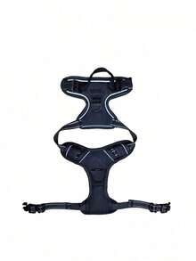 Adjustable Pet Collar & Leash Set, Reflective Pet Oxford Vest With Front & Rear Control Handles, Durable, Comfortable, Non-Choking Design Pet Vest, Adjustable Reflective Pet Chest Harness, Vest-Style Chest Harness, Ideal For Training, Walking, Outdoor Adventure - Available In Multiple Sizes For Small, Medium, Large Pets, Dog Supplies, Dog Harness, Cat Supplies - Black - View 11