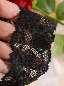 性感蕾丝蝴蝶交叉设计开裆丁字裤 - 黑色 - 查看 5