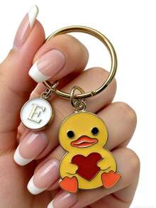 Gantungan Kunci Bebek Kuning Berbentuk Hati, Gantungan Kunci Bebek yang Dipersonalisasi, Hadiah untuk Anak Laki-laki, Hadiah Wisuda/Kembali ke Sekolah untuk Pecinta Bebek, Hadiah untuk Ibu, Ayah, Wisuda, dan Guru - Bebek Hati Kuning - View 8