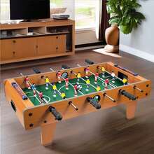 Crystals Wooden Tabletop Football Game For Kids – Portable Foosball Game With Score Sliders & 2 Balls - Brown - View 6